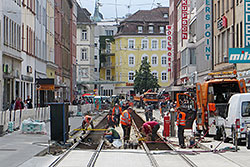 Gleisbauarbeiten in der Kaiserstraße. 02.09.2017 – André Werske