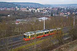 GTN 250 auf der Steilstrecke zwischen Heidingsfeld und Heuchelhof. 07.02.2016 – André Werske