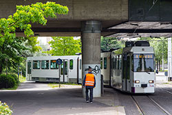 GTE wendet rückwärtsfahrend am Dallenbergbad. 29.05.2015 – André Werske