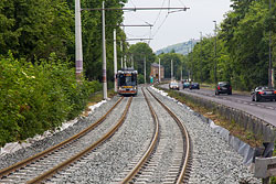 Der erste Tag im regulären Betrieb. Vorerst bleibt die Geschwindigkeitsbegrenzung auf 30 km/h bestehen. 08.06.2015 – André Werske