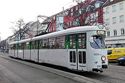 Düwag GT8 (GTW-D8) am Ulmer Hof. 26.02.2021 – Ron Hempel