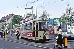 GTW-D6 beim Fahrtrichtungswechsel am 04-Platz in der Zellerau. in den 80er Jahren – Peter Lelowski