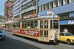 GTW-D6 in der Kaiserstraße kurz vor dem Hauptbahnhof. in den 70er Jahren – Peter Lelowski