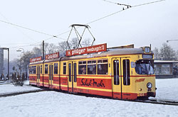 GTW-D8 in der Wendeschleife vor dem Hauptbahnhof. in den 80er Jahren – Peter Lelowski