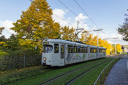 GTW-D8 Nummer 246 verlässt die Haltestelle "Neunerplatz".