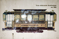 Plakat von der "Elektrischen" im Straßenbahn-Depot in der Sanderau. 2015 oder 2017 – André Werske