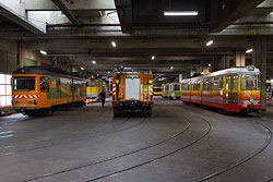Schienenpflegewagen, Hybridlok, Sonderfahrzeug und Düwag-GT8 25.04.2015 – André Werske
