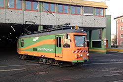 Schienenpflegewagen 295 rückt am Sanderauer Betriebshof aus. 08.12.2016 – André Werske