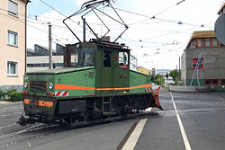 E-Lok 299 bei der Einfahrt ins Sanderauer Depot. 23.05.2019 – Lukas Ruppert