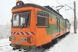 Schienenpflegewagen 295 an der Endhaltestelle "Rottenbauer". 25.02.2013 – Lukas Ruppert