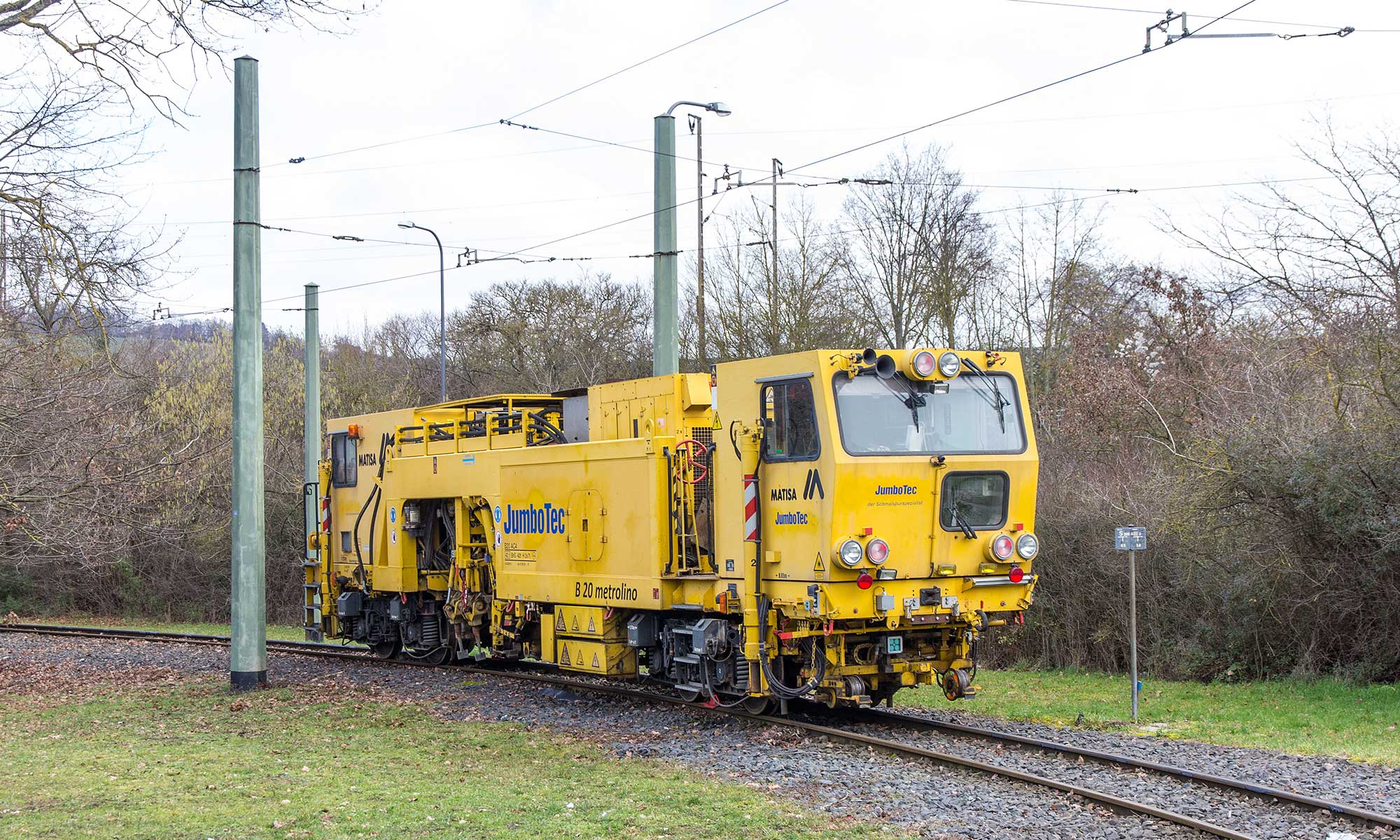 Angemietete Gleisstopfmaschine am Dallenbergbad. © 06.02.2020 Andre Werske.